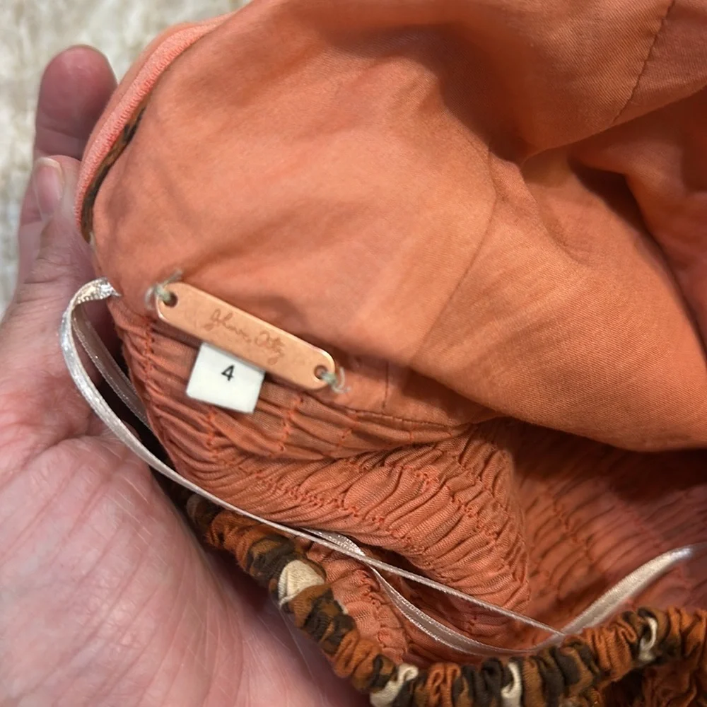 Johanna Ortiz Orange and Cream Maxi Dress - Picture 6 of 6